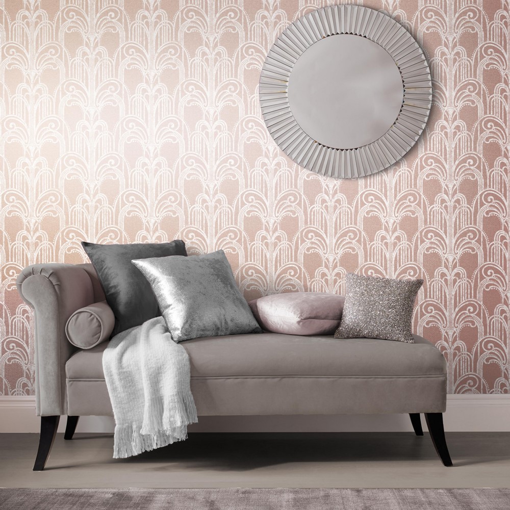 Art Deco Wallpaper 104298 by Graham & Brown in Rose Gold